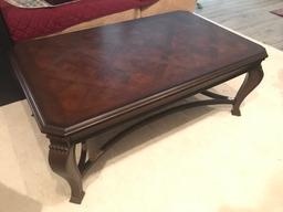 Coffee Table Is 30" x 48" x 19" Tall  *Finish damage to cross support*