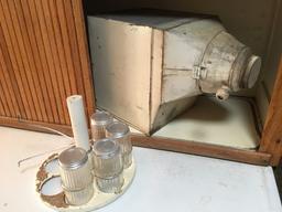 Antique Oak Hoosier Kitchen Cabinet W/Flour Bin & Some Jars