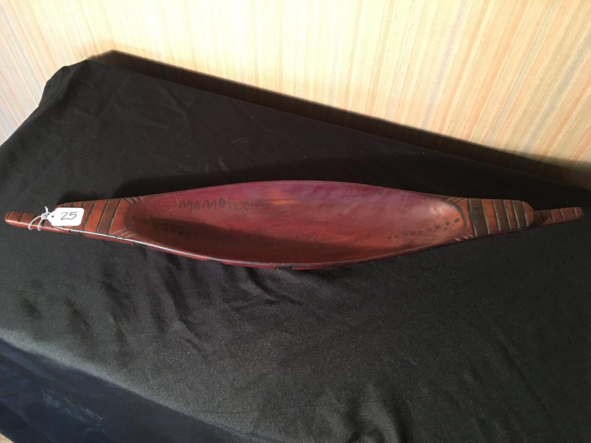 Carved Oblong Bowl Is Marked "Mamossa" & 29.5" Long