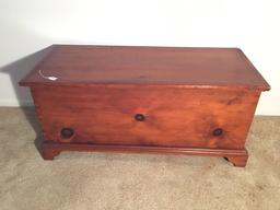 Antique 6-Board Dovetailed Pine Trunk W/Till Inside