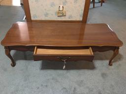 Cherry One Drawer Coffee Table 21"x52"x15"Tall