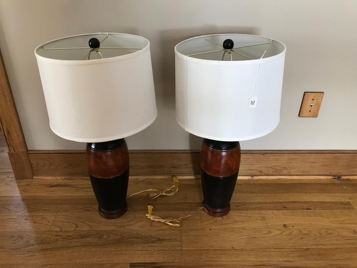Pair of Decorative Lamps, 30" Tall