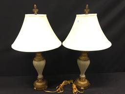 Pair Of Decorator Lamps Are 33" Tall
