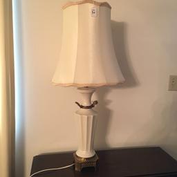 Pair Of Elegant Porcelain/Metal Table Lamps W/Shades