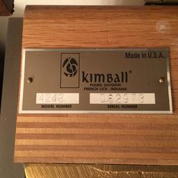 Kimball Artist Console Piano W/Bench. Super clean.