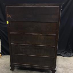 Excellent Oak Curved Glass China Cabinet W/Claw Feet & Original Finish