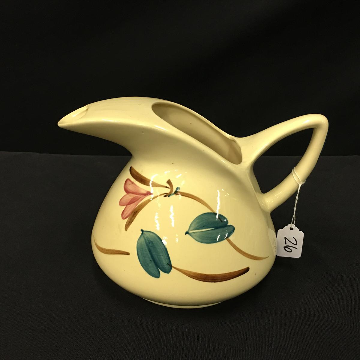 Vintage Hand Painted Pitcher Is 7.5" Tall