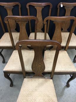 Set of (6) Oak Chairs W/Padded Seats