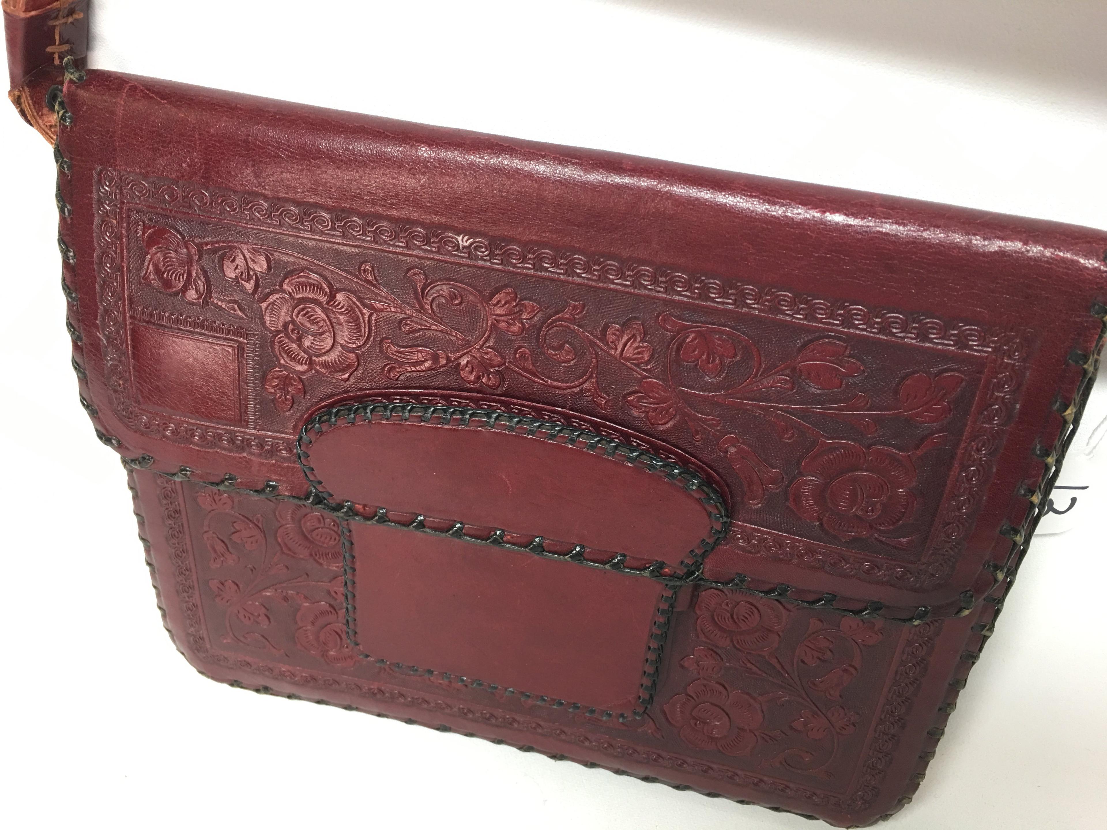 Tooled Leather Purse Is 9" x 10.5"