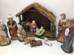 Porcelain Nativity Scene As Shown-Tallest Is 9" Tall