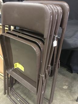 Older Card Table & (4) Cosco Folding Chairs