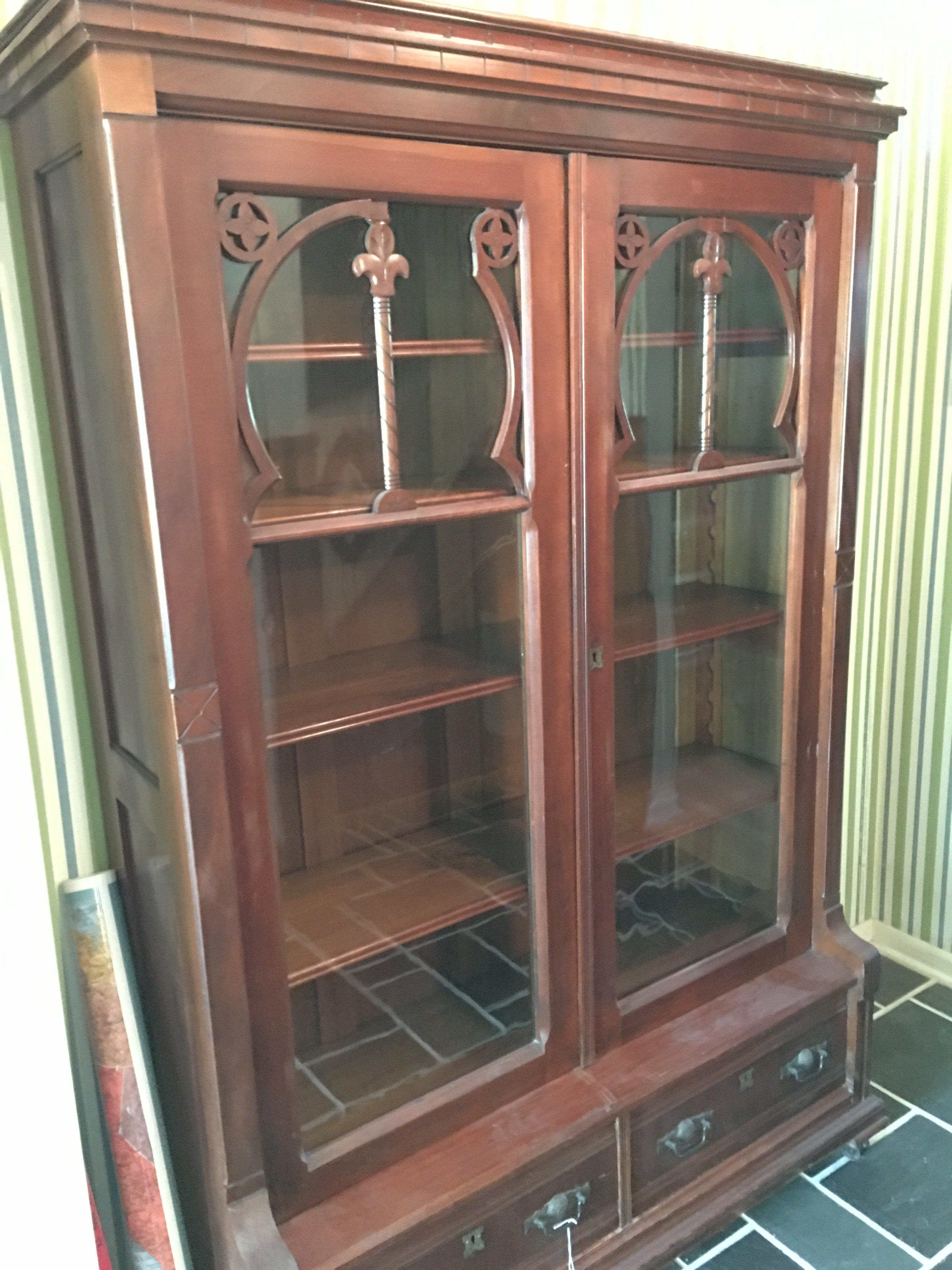 Victorian Cherry 2-Drawer, 2-Door Bookcase