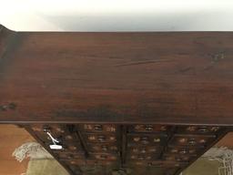 Oriental 18 Drawer & 2 Door Apothecary Chest W/Brass Accents