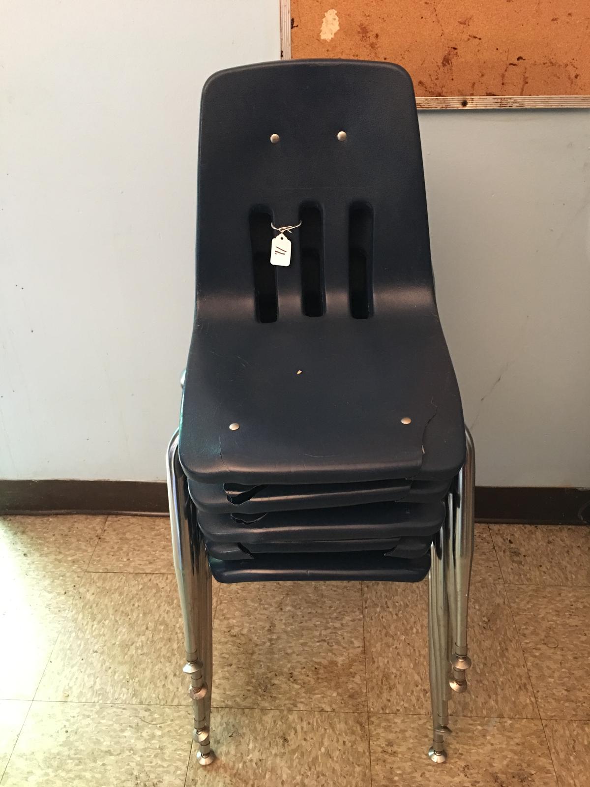 (5) Child's School Desk Chairs,  Cafeteria