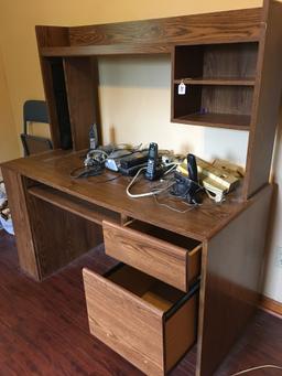 Sauder Type Computer Stand W/Variety Of Phones & Power Strips