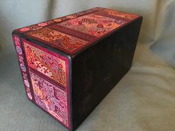 Contemporary Lidded Boxes Stack Inside Each Other. Largest box is  6" X 10" X 5" tall.