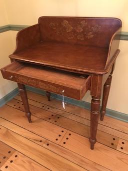 Antique Stenciled English Country Washstand W/Splash Back & Sides