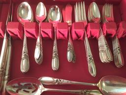 Partial Set Of Vintage Flatware In Wooden Box