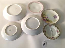 Vintage Hand Painted Plates From 5"-8.5" Diameter