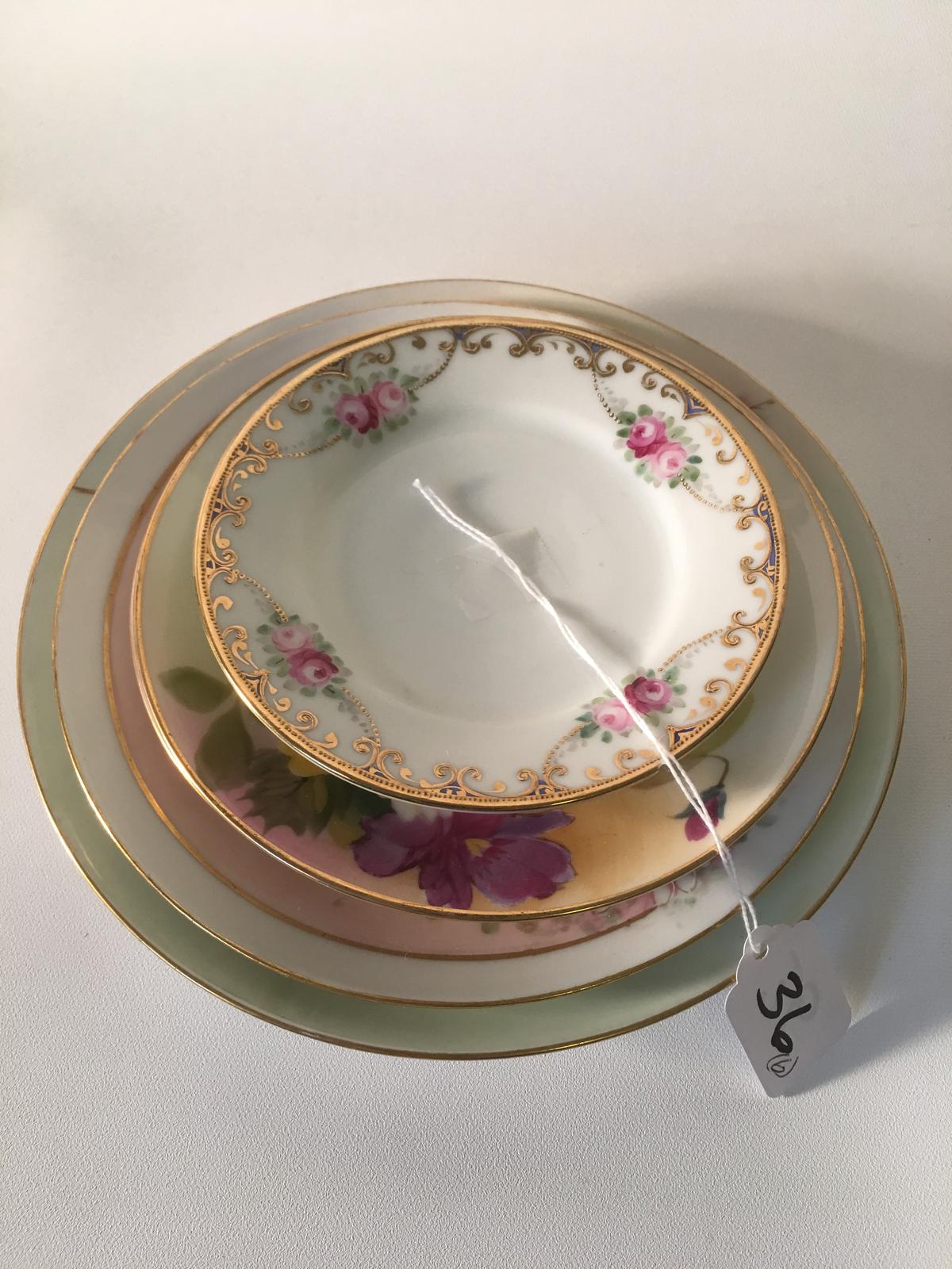 Vintage Hand Painted Plates From 5"-8.5" Diameter