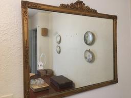 Gold Framed Wall Mirror Is 27" x 32"