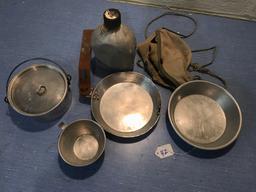 Vintage, Wear Ever Camp Kit and Vintage Canteen