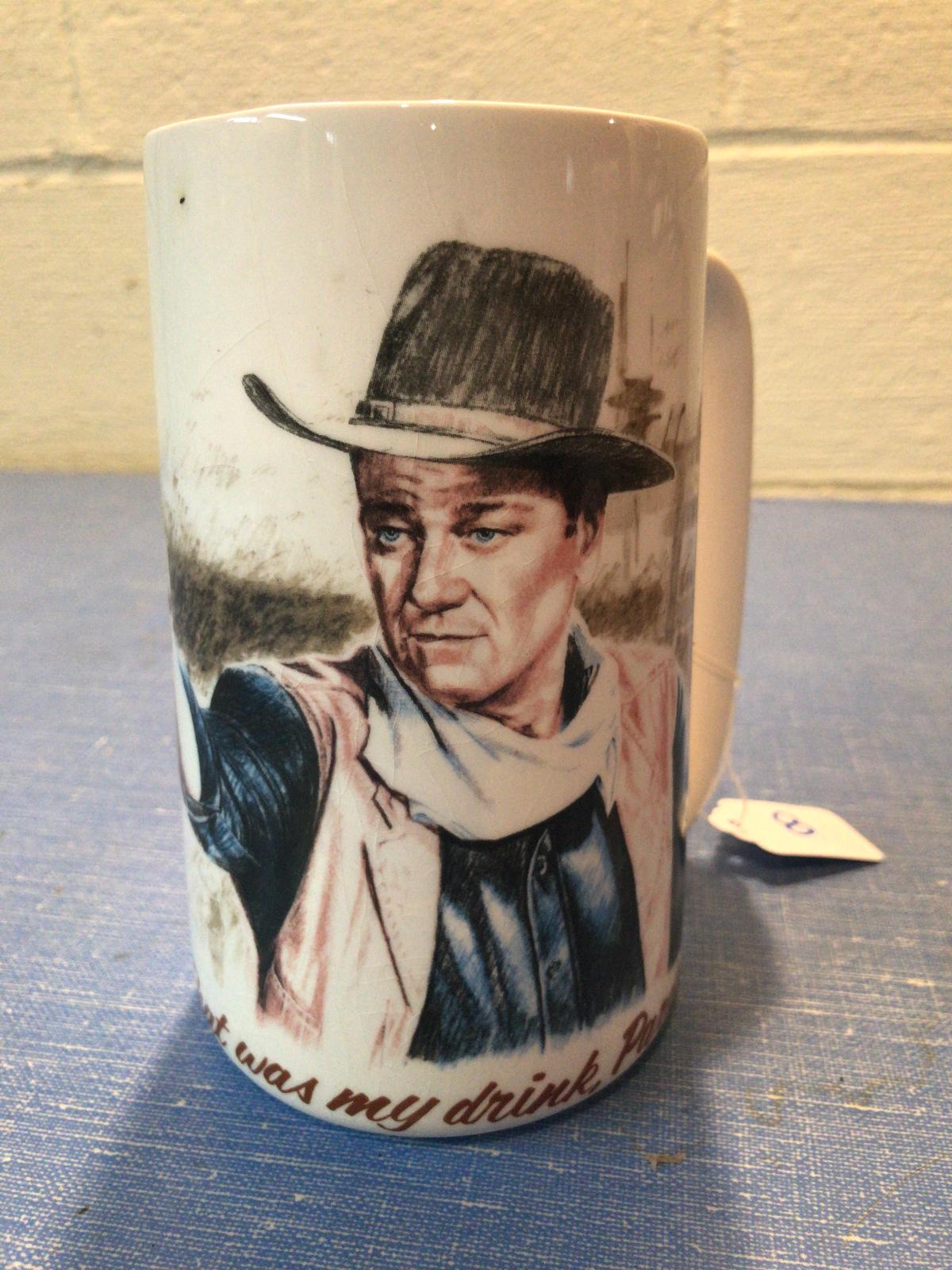 R.J. Ernst 1981 John Wayne Stein "That was my drink partner" 6.5" Tall