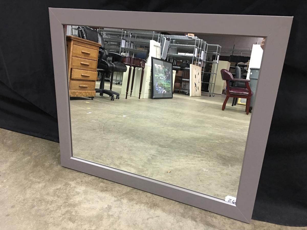 Contemporary Framed Mirror Is 26.25" x 32"