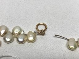 Seed Pearl Necklace In Silk Pouch is 20" long. *Clasp has some damage-most likely needs restr