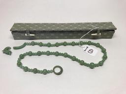 Jade Necklace In Oriental Box Is 24" long *Damage To Clasp*