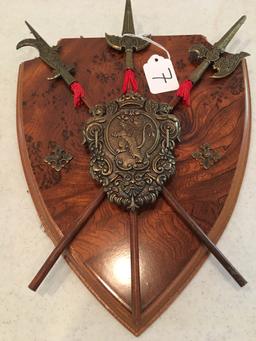 Wall Plaque W/Knight Breastplate & Swords