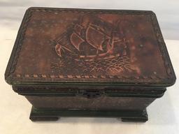 Contemporary Lidded Decorator Box W/Games Inside