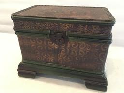 Contemporary Lidded Decorator Box W/Games Inside