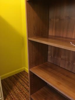 Walnut Open Bookcase W/Adjustable Shelves