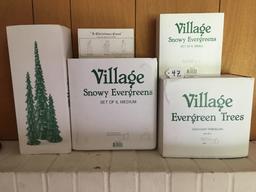 Dept.56 Village Trees & Accessories W/Boxes