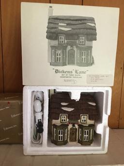 (2) Boxed Power Strips & Christmas Village Items
