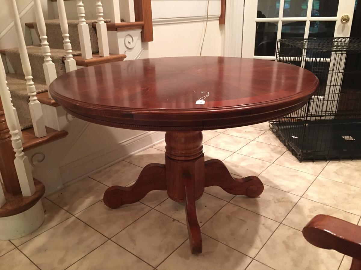 Wooden Pedestal Style Round Table