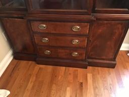 Beautiful Vintage Mahogany Breakfront China Cabinet