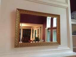 Beautiful Beveled Wall Mirror W/Ornate Gesso Frame