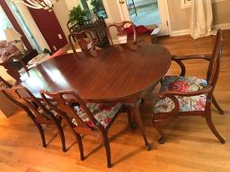 Quality Mahogany Table W/(6) Chairs From Hickory Chair Furniture Co., N.C.