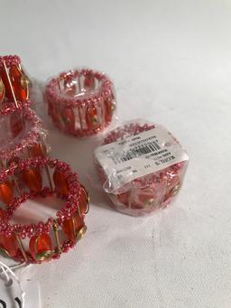 (6) Beaded Napkin Rings