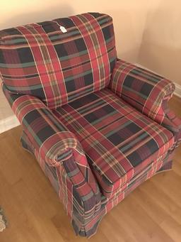 1-Cushion Plaid Chair-Matches Couch In Previous Lot