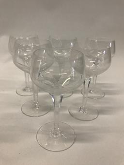 (6) Hoya Crystal Wine Glasses In Original Box