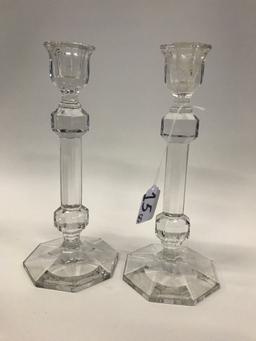 Pr. Matching Crystal Candlesticks