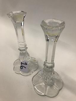 Pr. Matching Crystal Candlesticks