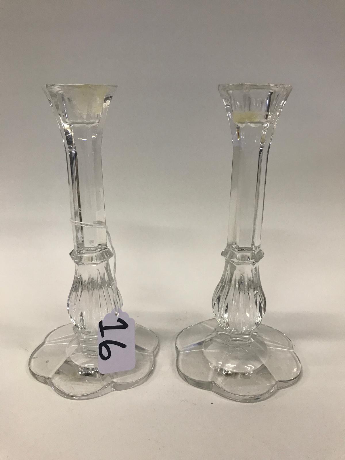 Pr. Matching Crystal Candlesticks