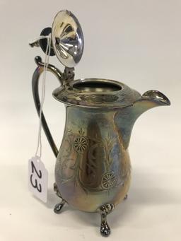 Silverplated & Engraved Footed Creamer