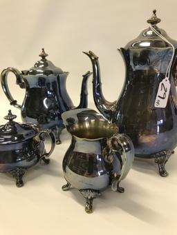 (4) Pc. "Pilgrim Silverplate" Footed Tea Service