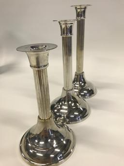 International Silver Company (3) Silverplated Candlesticks