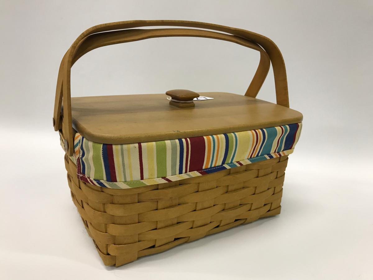 Longaberger Double-Handled Basket W/Lid